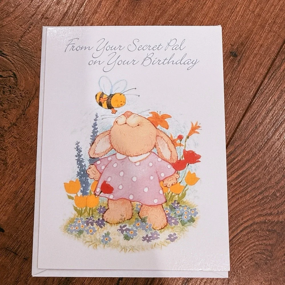Lot 5 Vtg Secret Pal Cards Reveal Card New w/Envelopes‎ Retro Fun Ephemera